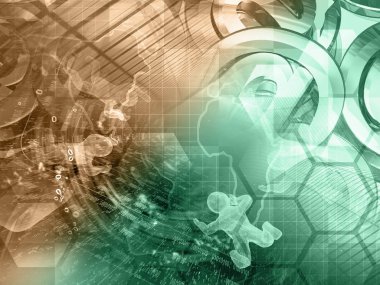 Mans, harita ve bilgisayar arka plan binalar -.