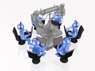 Retro telefon ile mans