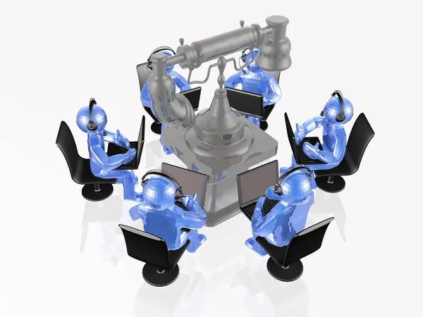 Retro telefon ile mans