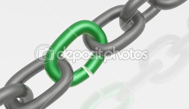 Iz bağlantı, beyaz arka plan ile gri zinciri.