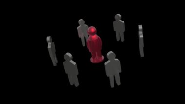 Gri ve kırmızı siyah - ekip çalışması alegori mans.