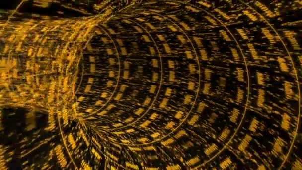 黑色和橙色数字隧道 数据传输寓言 — 图库视频影像