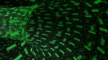 Siyah zemin üzerine yeşil dijital tünel.