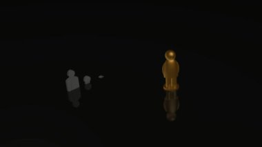 Kahverengi ve gri erkek siyah arka planda - ekip çalışması alegori.