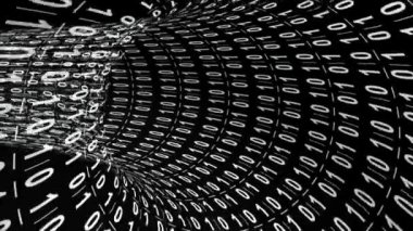 Siyah arka plan üzerine beyaz dijital tünel.