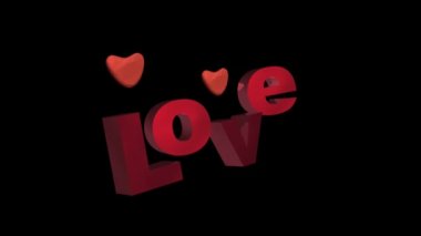 Siyah üzerinde romantik efsane ve hareketli kalpler. 
