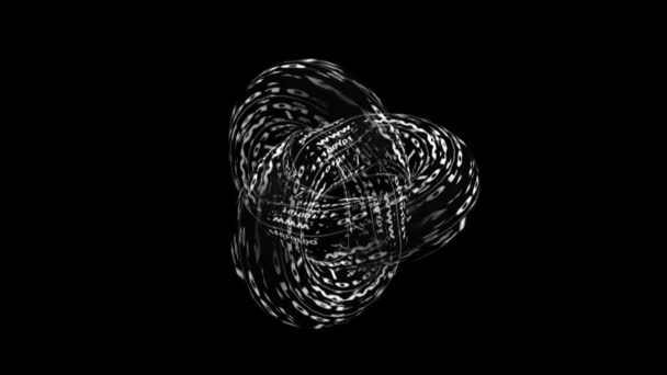黒と白の回転図 データ転送の寓話 — ストック動画