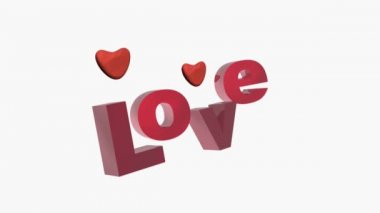 Beyaz üzerinde romantik efsane ve hareketli kalpler.