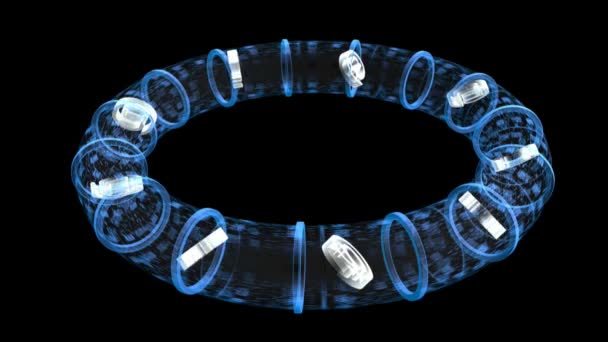 Tunnel Numérique Avec Signes Électroniques Métaphore Communication — Video