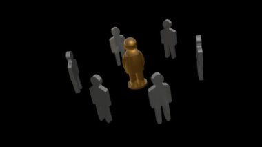 Siyah gri ve kahverengi adamlar - takım çalışması alegori.