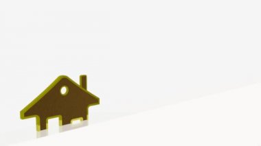 Beyaz alegori üzerinde büyüyen evler.