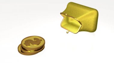 Sikkeler ve beyaz çanta - iş metafor.