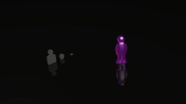 Siyah arka plan üzerinde mor ve gri adamlar - takım çalışması alegori.