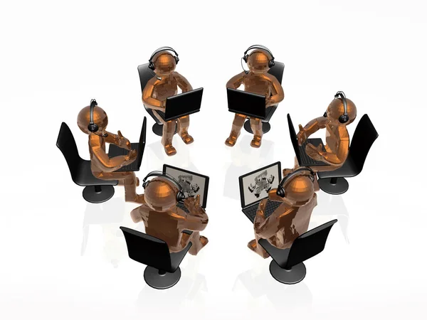 Los hombres con ordenadores portátiles — Foto de Stock