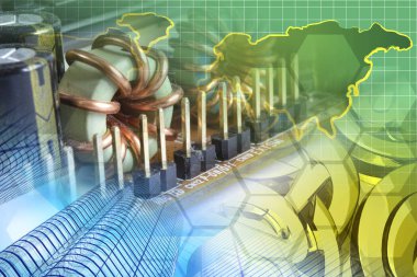 Posta işaretleri, binalar ve harita