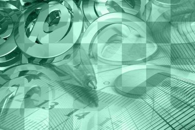 Posta işaretleri, grafik ve binalar