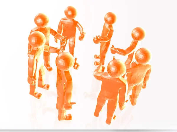 A group of orange mans — Stock Photo, Image