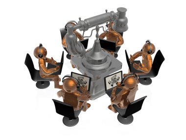 Retro telefon ile mans