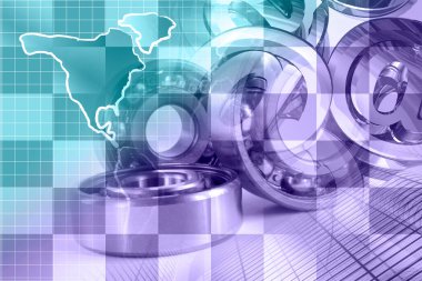 Yönleri ve haritası olan soyut soyut bir arkaplan.