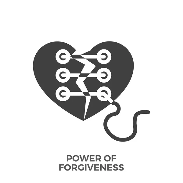 Förlåtelsens kraft Glyf vektor ikonen. — Stock vektor