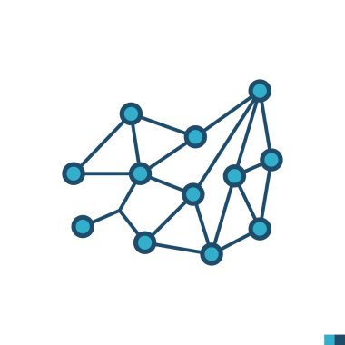 Dağıtım ağı düz simgesi