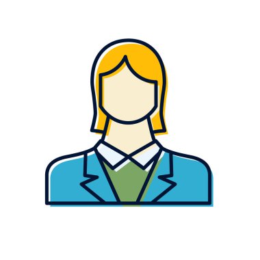 Çalışan Kadın Düz Vektör Simgesi