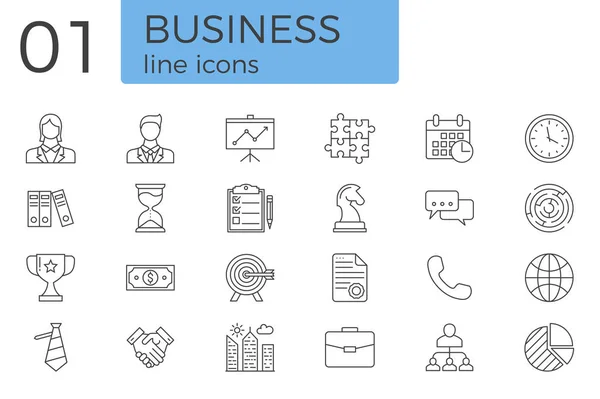 Business Related Vector Line Icons Set — Stock Vector