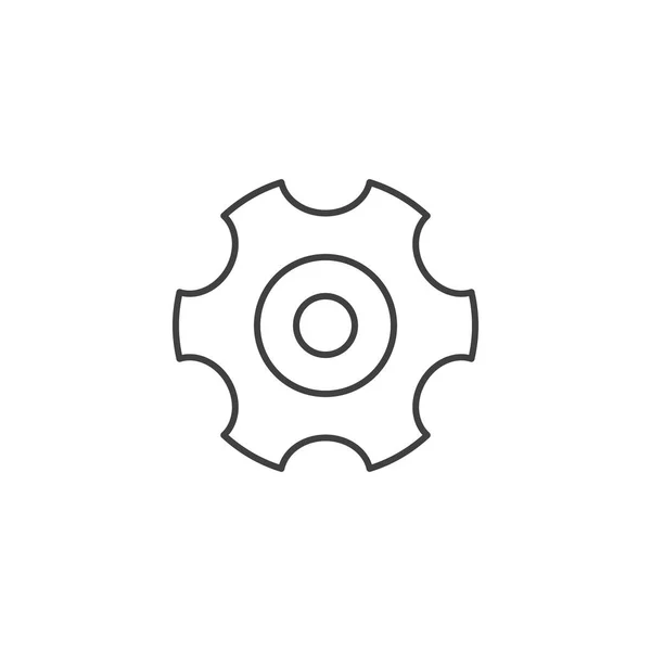 Gear Related Vector Line Icon — Stock Vector