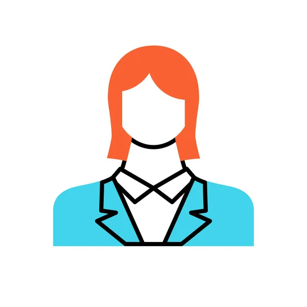 Employé femme plat vecteur icône — Image vectorielle