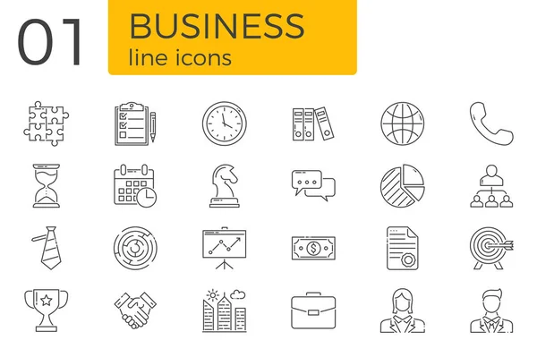 Business Related Vector Line Icons Set — Stock Vector