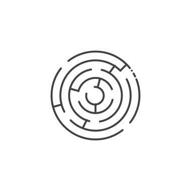 Labirent İnce Satır Vektörü Simgesi.