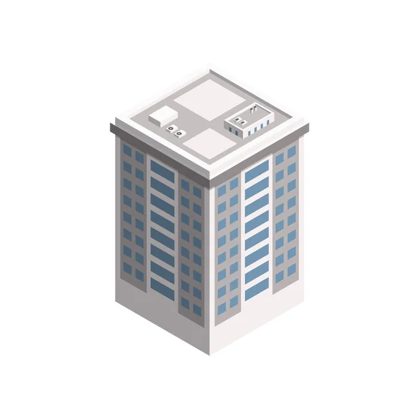 Edificio urbano isométrico vectorial . — Vector de stock