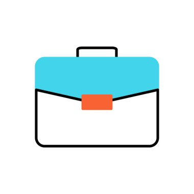 evrak çantası düz vektör simgesi.