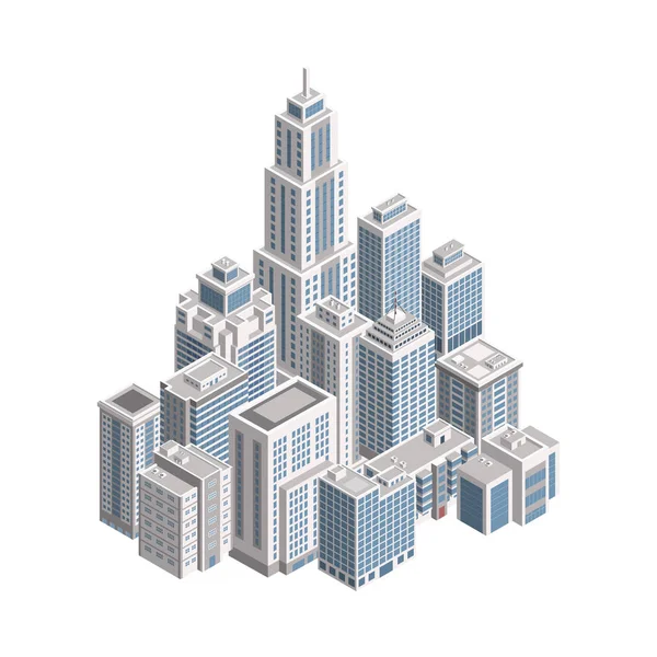 Bâtiment de la ville vectoriel isométrique . — Image vectorielle