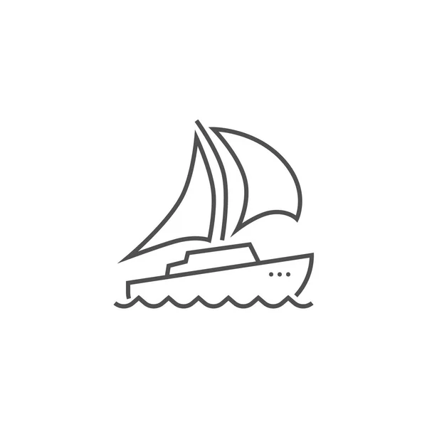 Ikona linii wektorowej jachtu. — Wektor stockowy