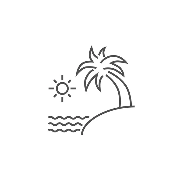 Meer und Palme Vector Line Icon. — Stockvektor