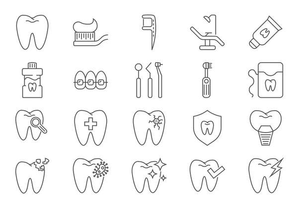 Набор икон для зубов . — стоковый вектор