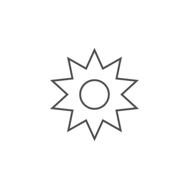 Güneş İlgili Vektör Satırı Simgesi.