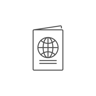 Pasaport İlgili Vektör Satırı Simgesi.