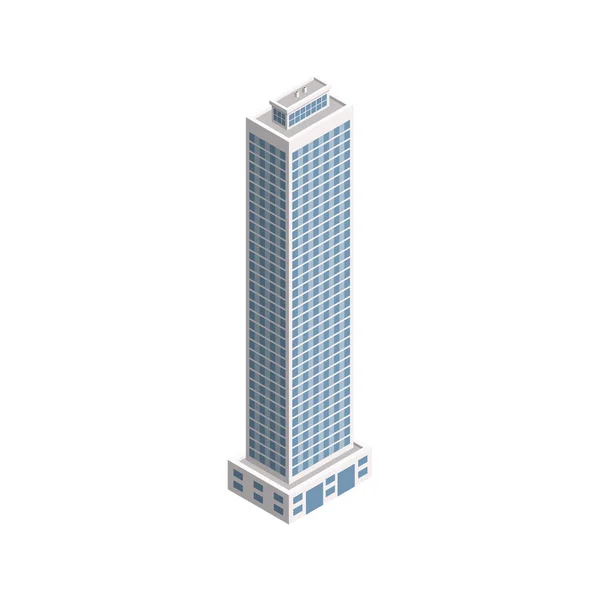 Vector Isométrico rascacielos Edificio de la ciudad . — Vector de stock