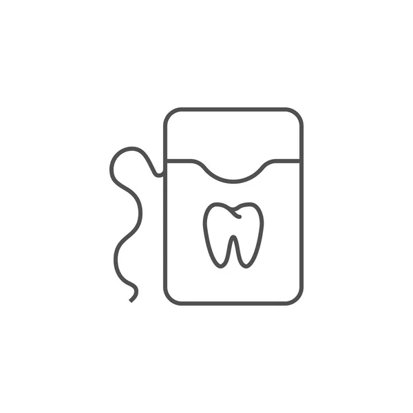 Icono de línea de hilo dental — Vector de stock