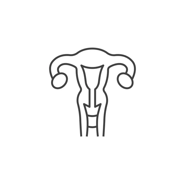 Symbole der Uterus-Vektorlinie — Stockvektor