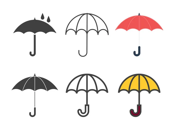 Umbrellas icons set — Stock Vector