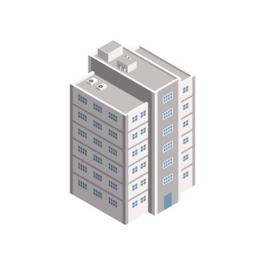 Vektör izometrik şehir kurma.