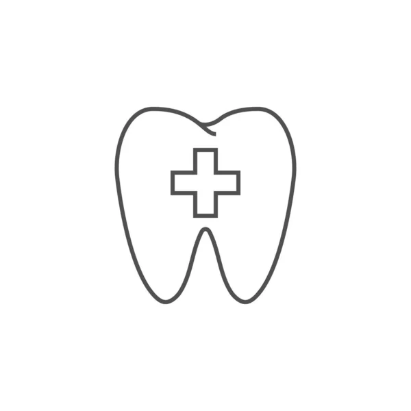 Tooth with Cross Line Icon — Stock Vector