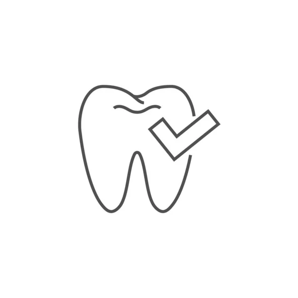 Icono de línea de control dental — Vector de stock