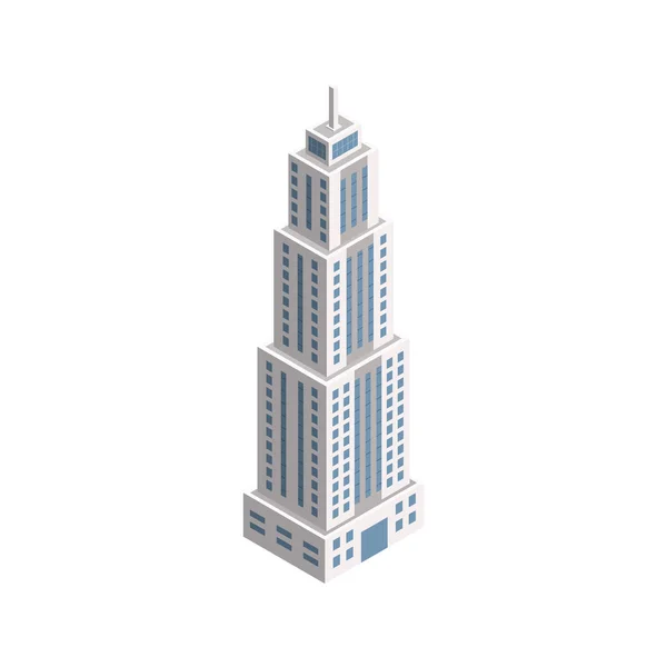 ベクトル等尺性超高層ビル街の建物. — ストックベクタ