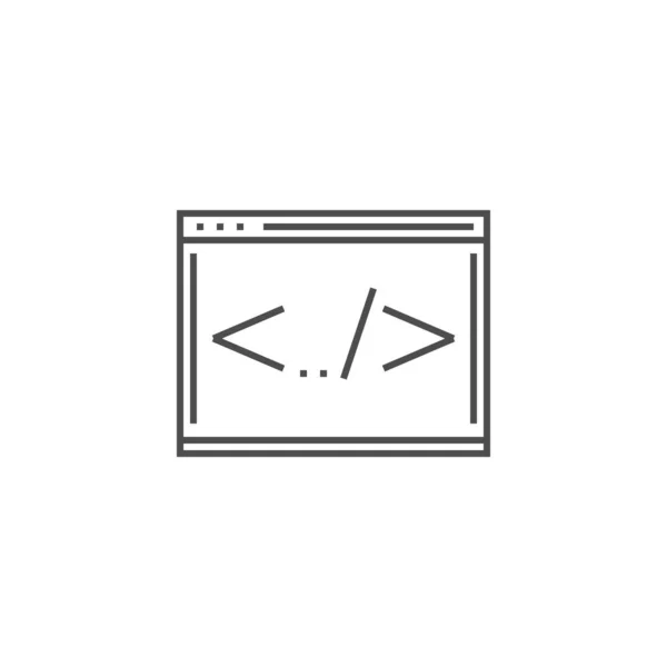 Icono de línea de codificación — Vector de stock
