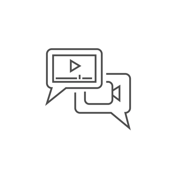 Icono de línea de marketing de vídeo — Archivo Imágenes Vectoriales