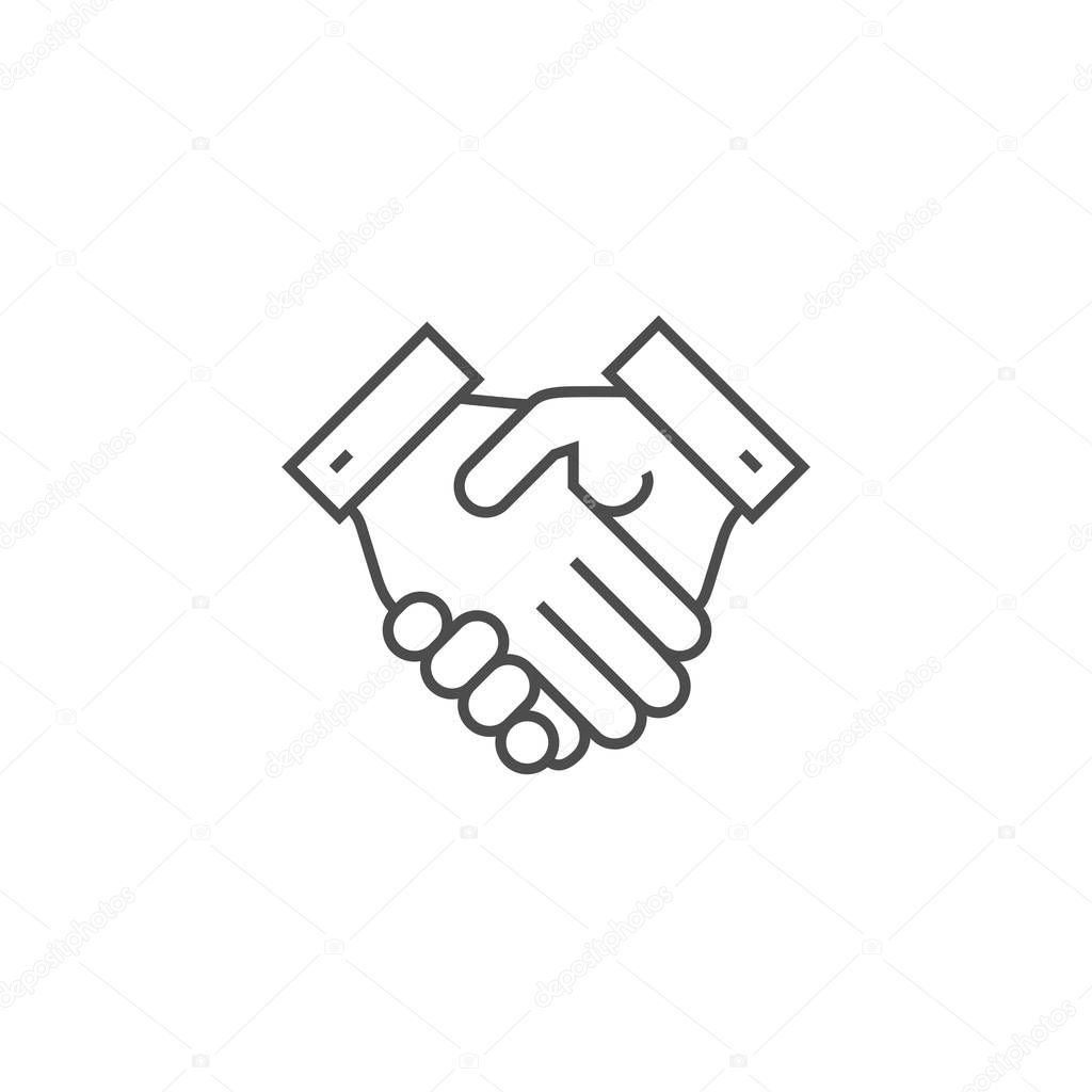 Handshake Related Vector Line Icon